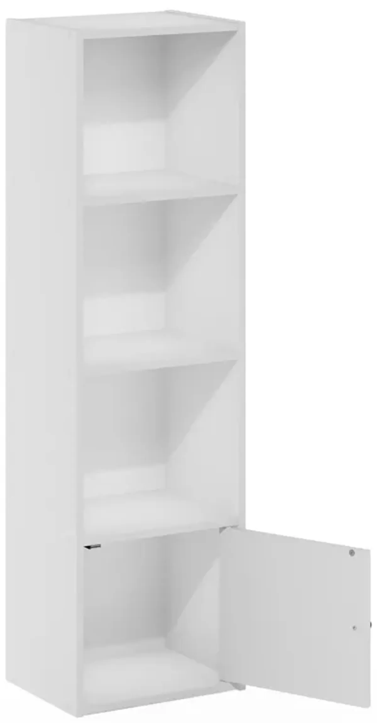 Furinno Luder Shelf Bookcase with 1 Door Storage Cabinet, White