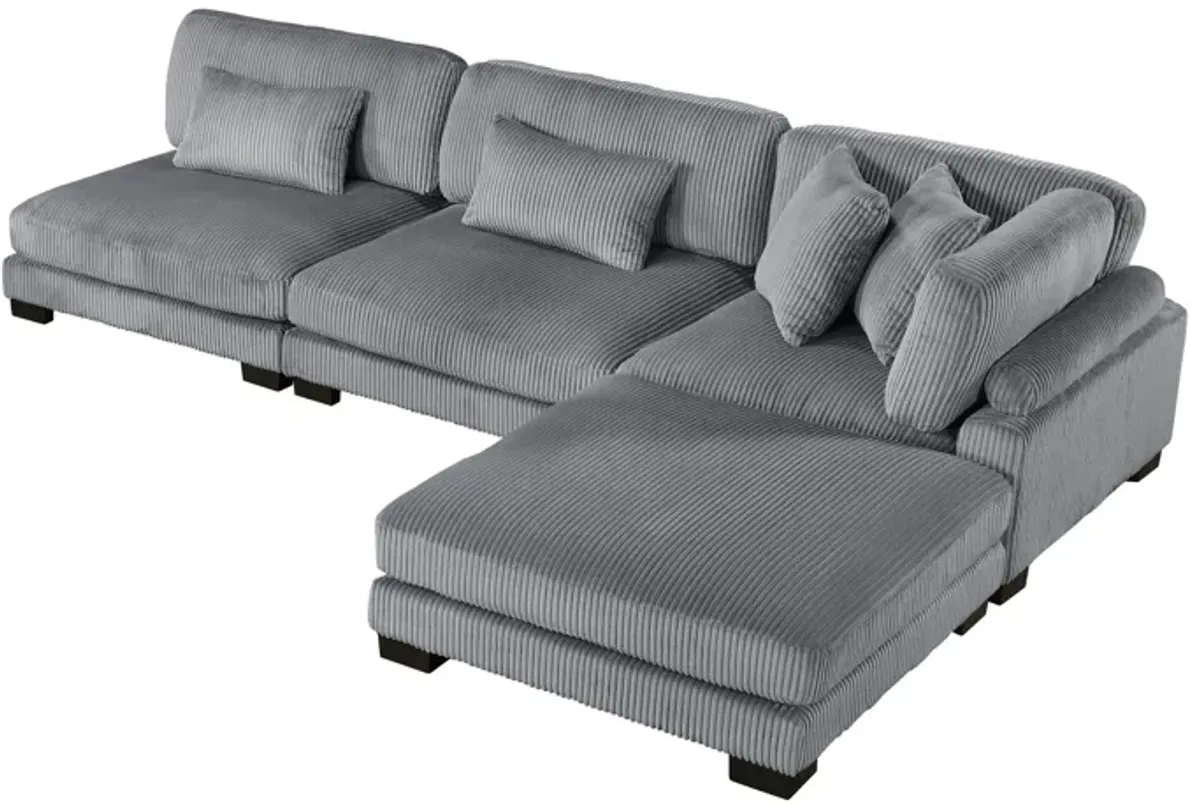 Traverse 3-Piece Right Arm Sectional with Ottoman