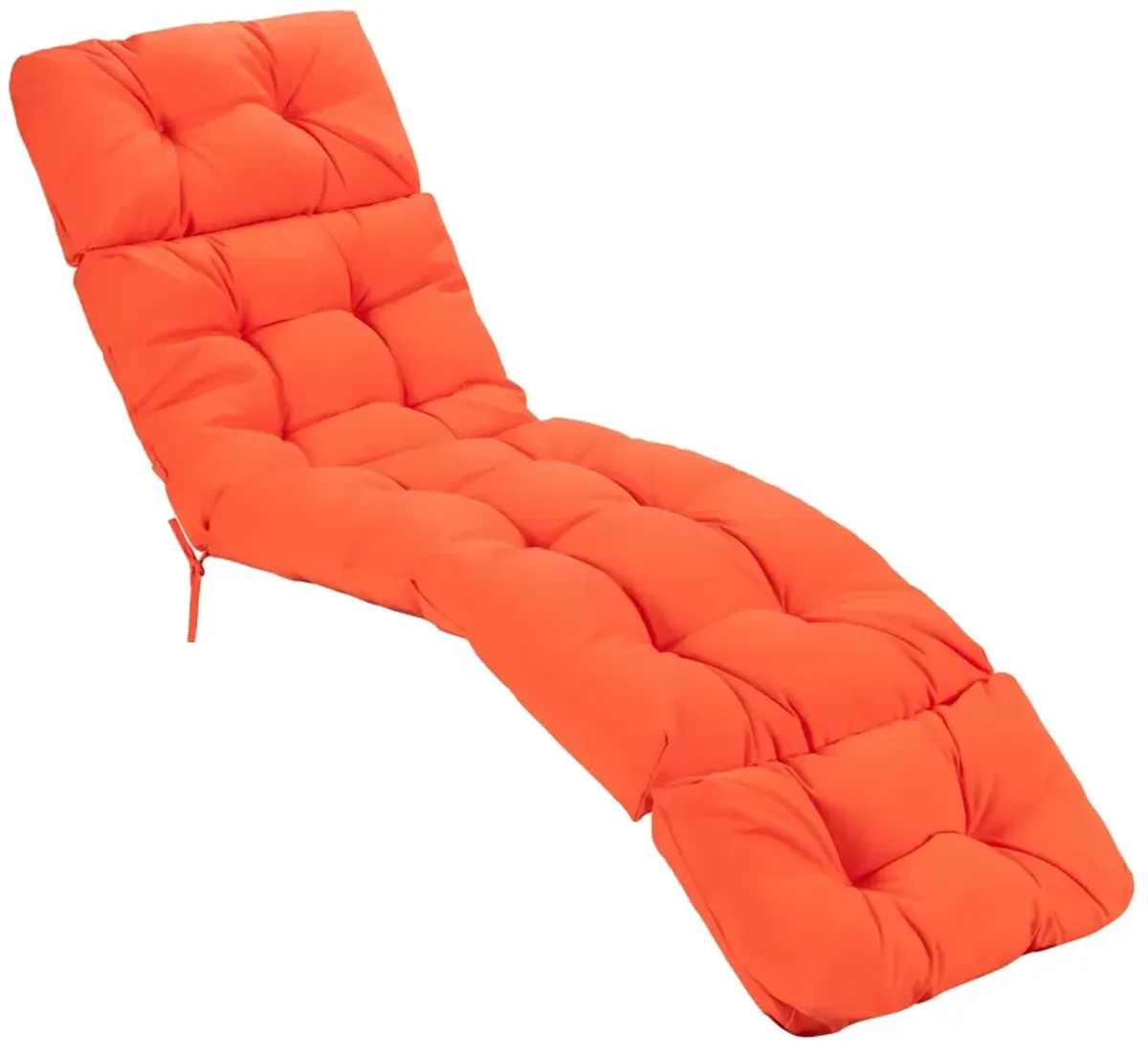 Outdoor Lounge Chaise Cushion with String Ties for Garden Poolside