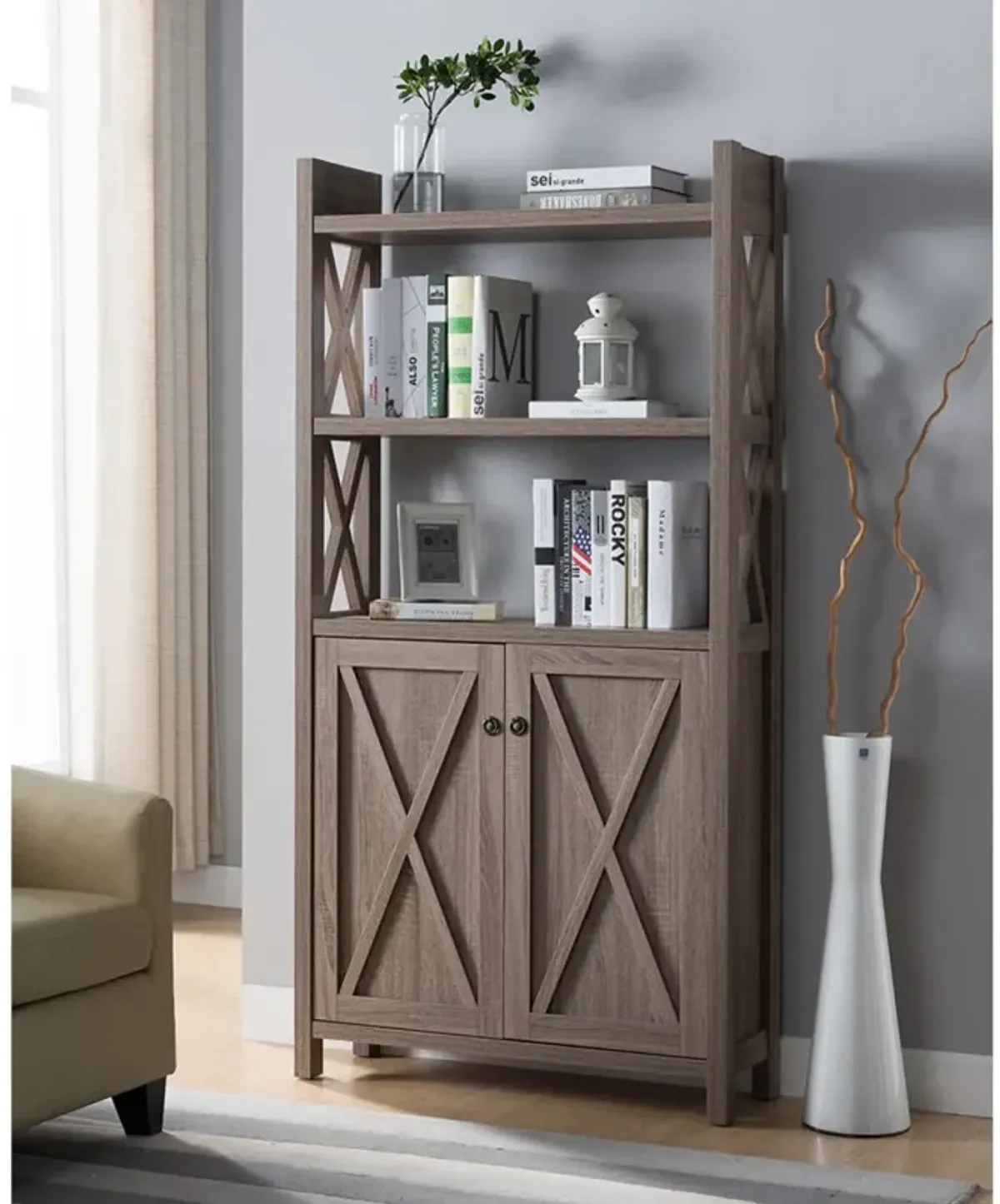 Bookcase Dark Taupe