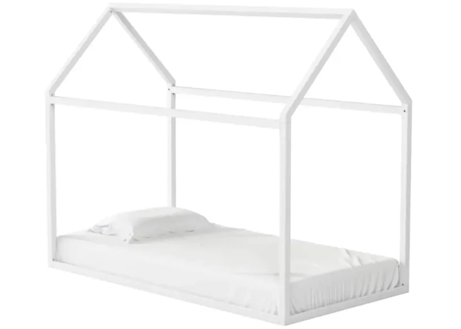 Skyler Metal Montessori House Bed, Twin, Off White