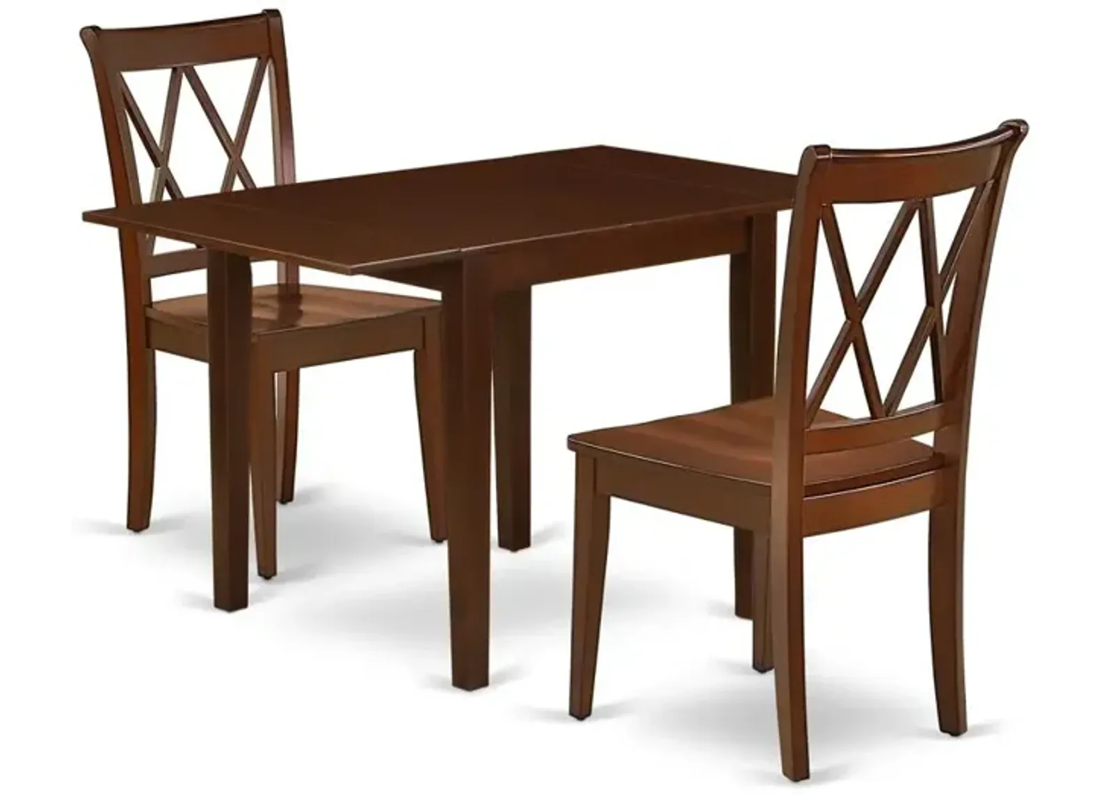 East West Furniture Dining Room Set Mahogany, NDCL3-MAH-W