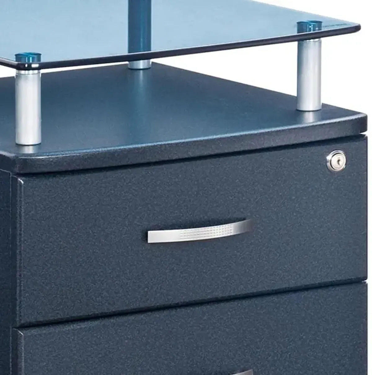 Techni Mobili Rolling File Cabinet With Glass Top. Color: Graphite