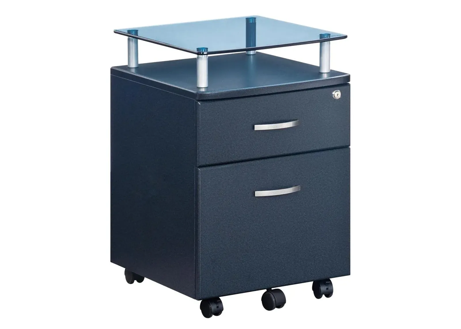 Techni Mobili Rolling File Cabinet With Glass Top. Color: Graphite