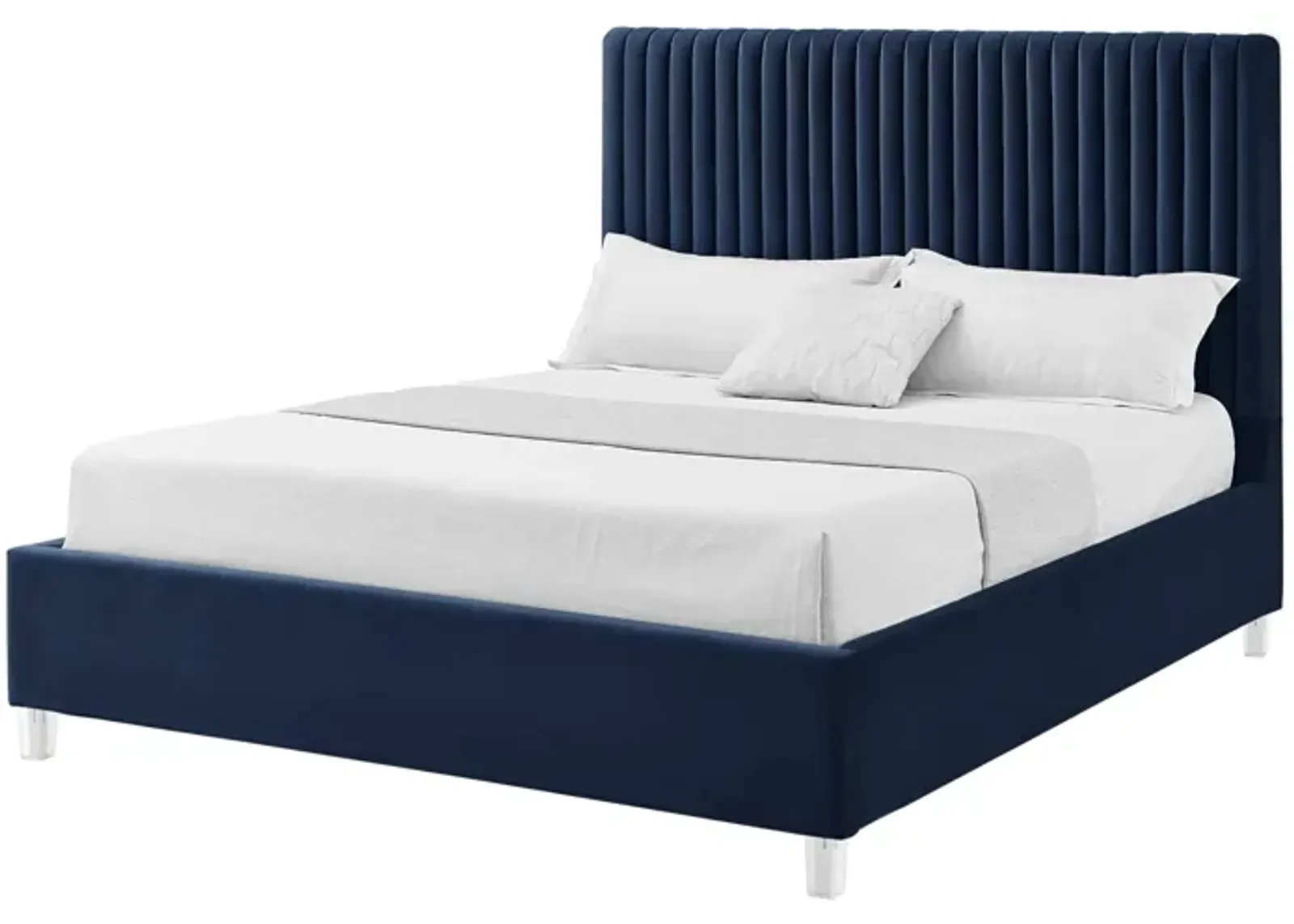 Inspired Home Jaylanie Velvet Platform Bed