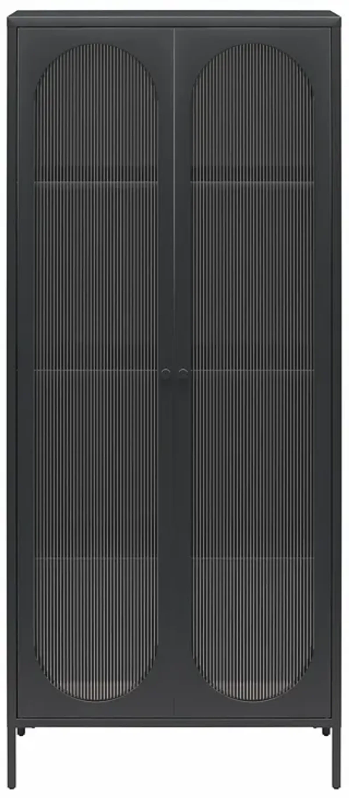 Mr. Kate Luna Tall 2 Door Accent Cabinet with Fluted Glass