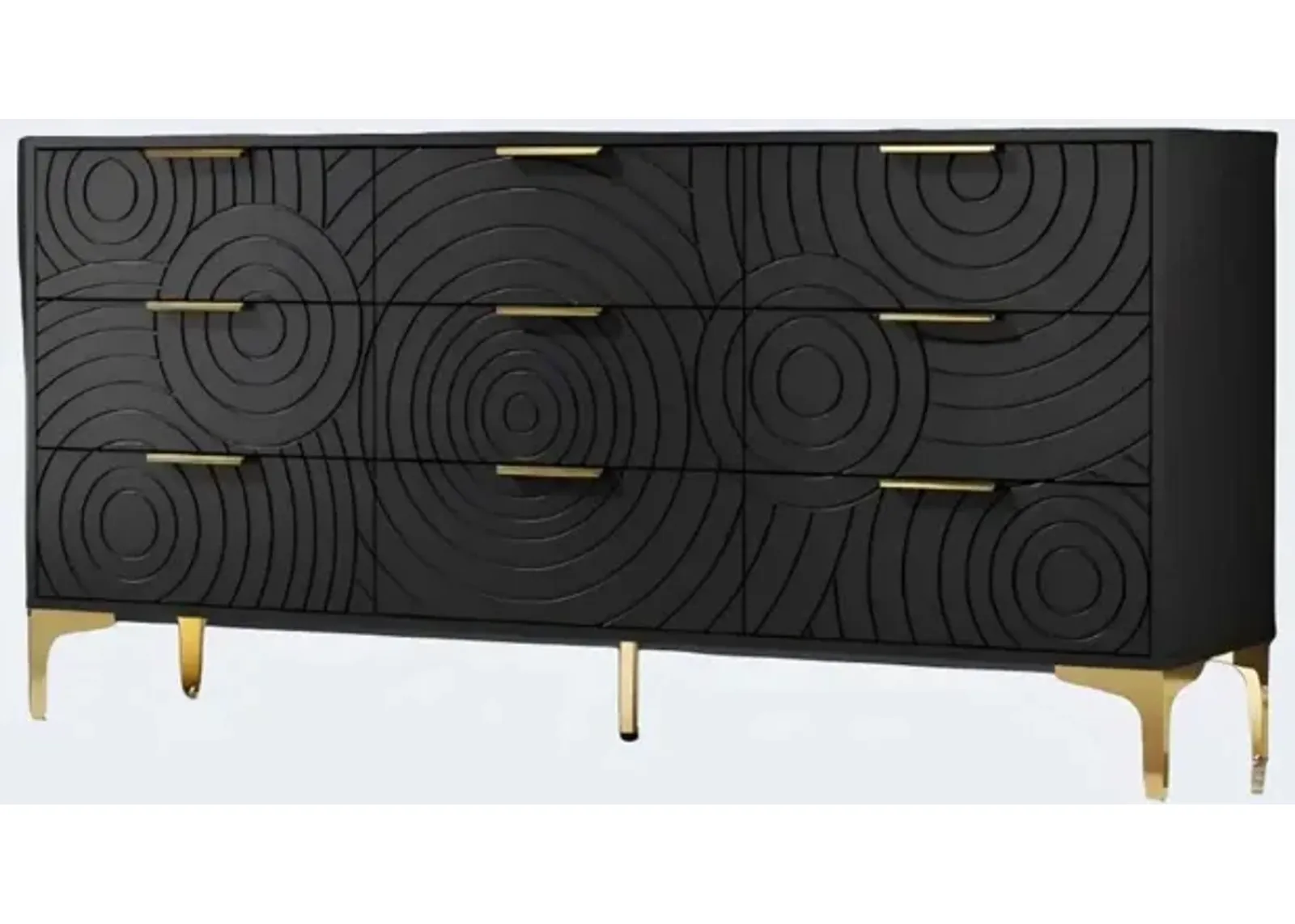 Sideboard, 62.9" x 30.7" Large Buffet with Storage, Cabinets Black Dresser with 9 Drawers, Coffee Bar Cabinet, Modern Entry Storage in Living Room, Bedroom and Kitchen