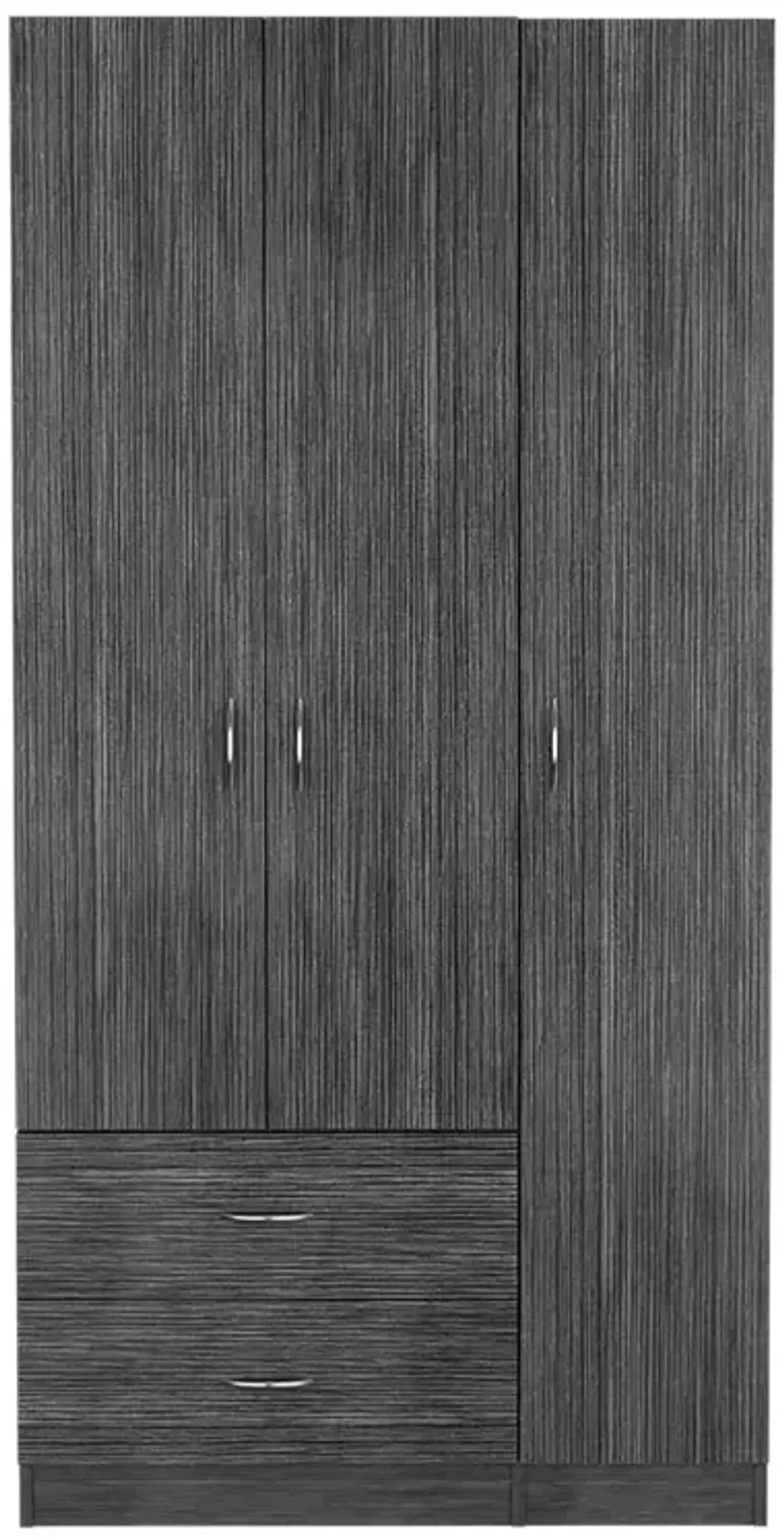 Three Door Armoire Clark, Bedroom, Smoky Oak / White