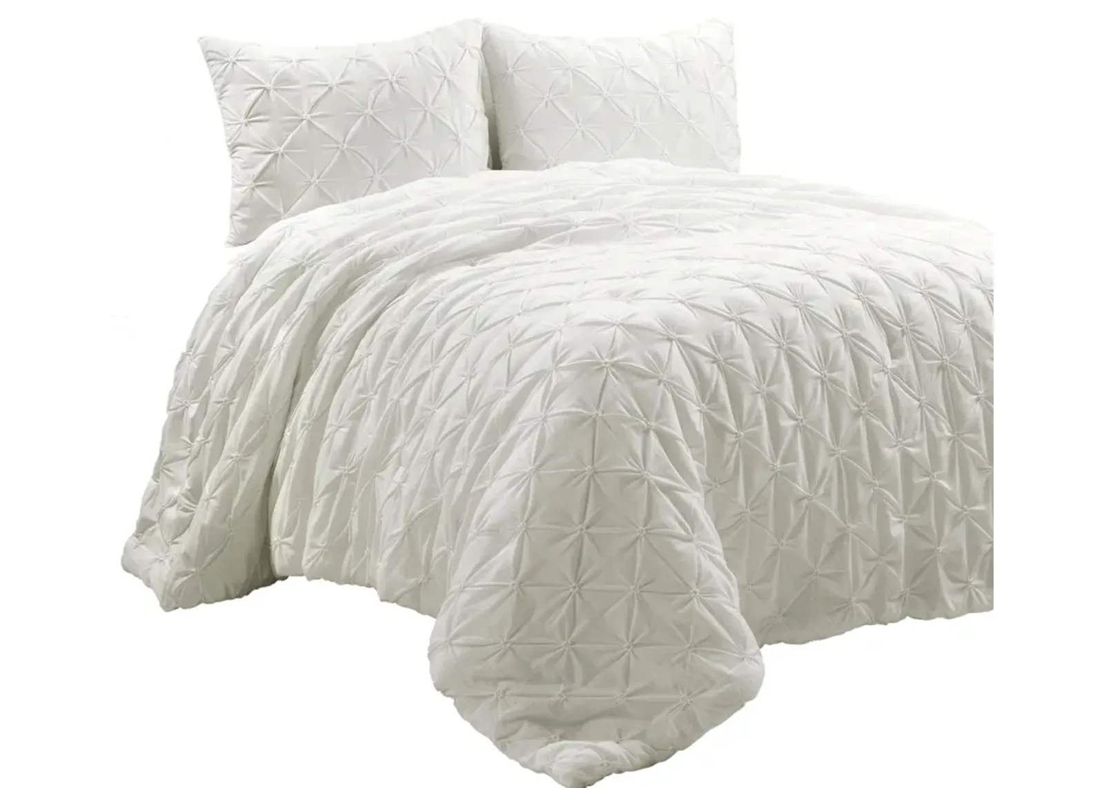 Ravello Pintuck 100% Cotton Comforter 3-Pc Set