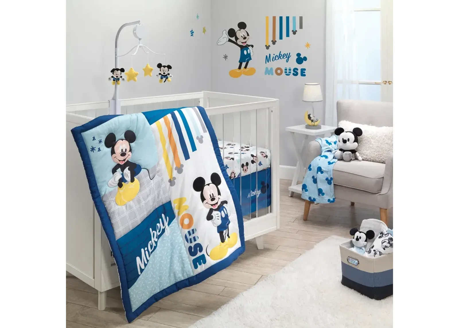 Lambs & Ivy Disney Baby Forever Mickey Mouse 3-Piece Blue Crib Bedding Set