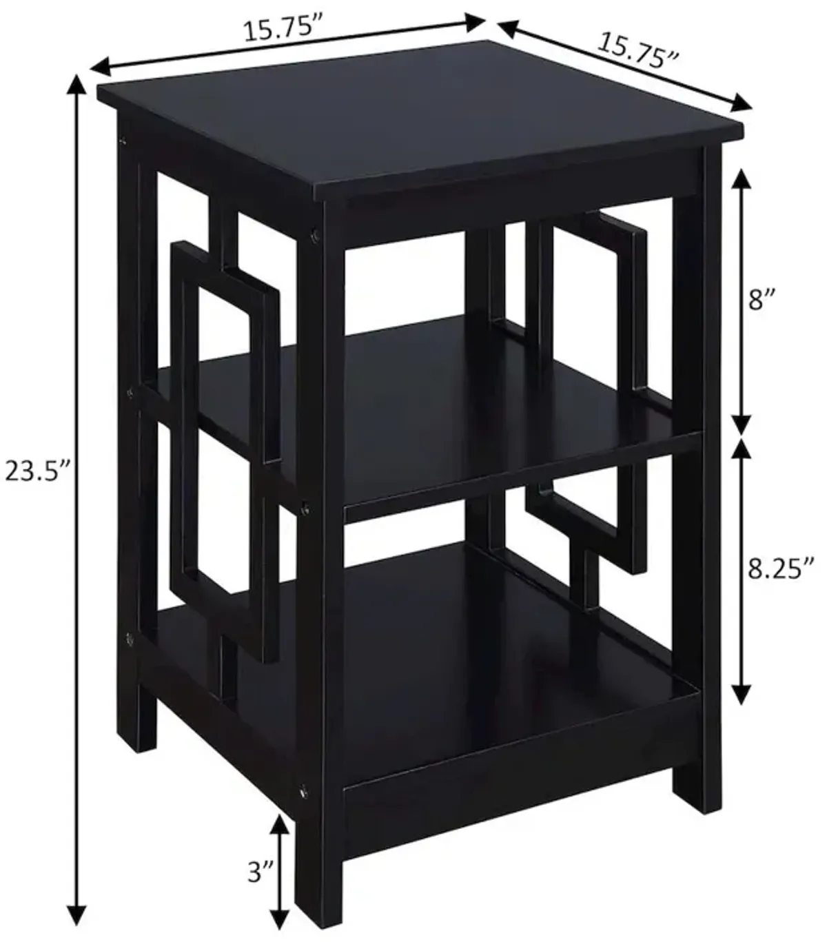 Convenience Concepts Town Square End Table with Shelves