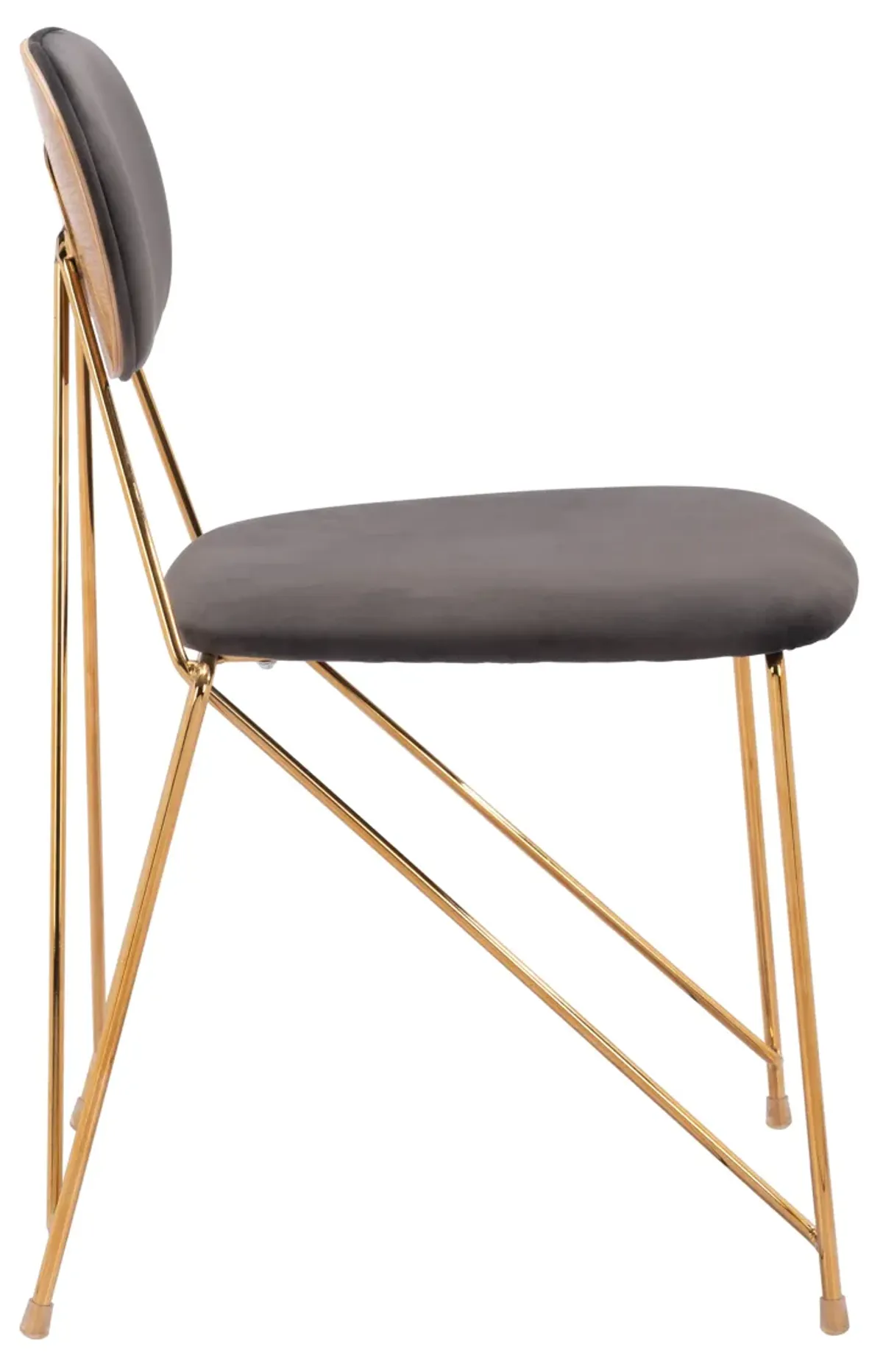 Georges Dining Chair (Set of 2) Gray & Gold