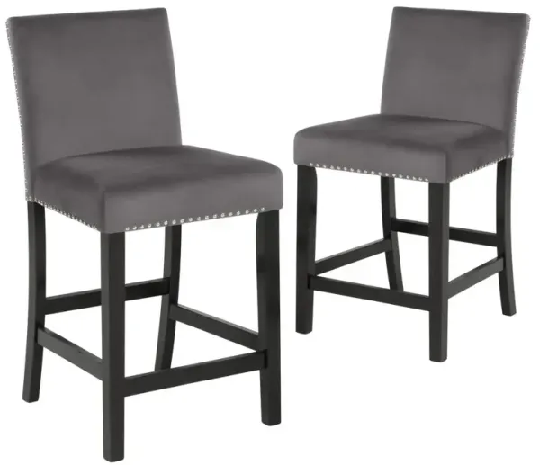 New Classic Furniture Furniture Celeste 39.5 Wood Counter Chair in Gray (Set of 2)