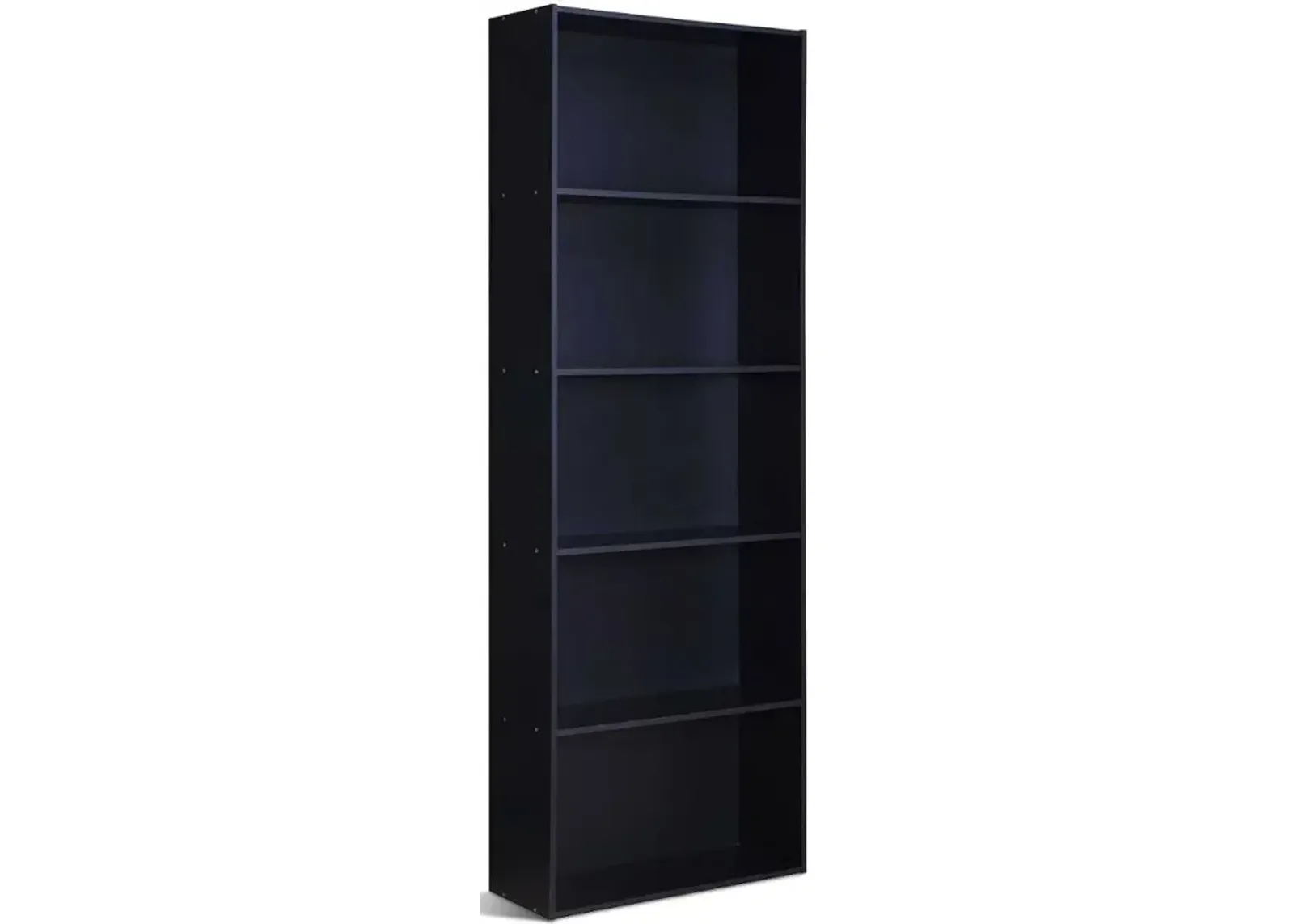 Modern 5-Shelf Bookcase in Wood Finish