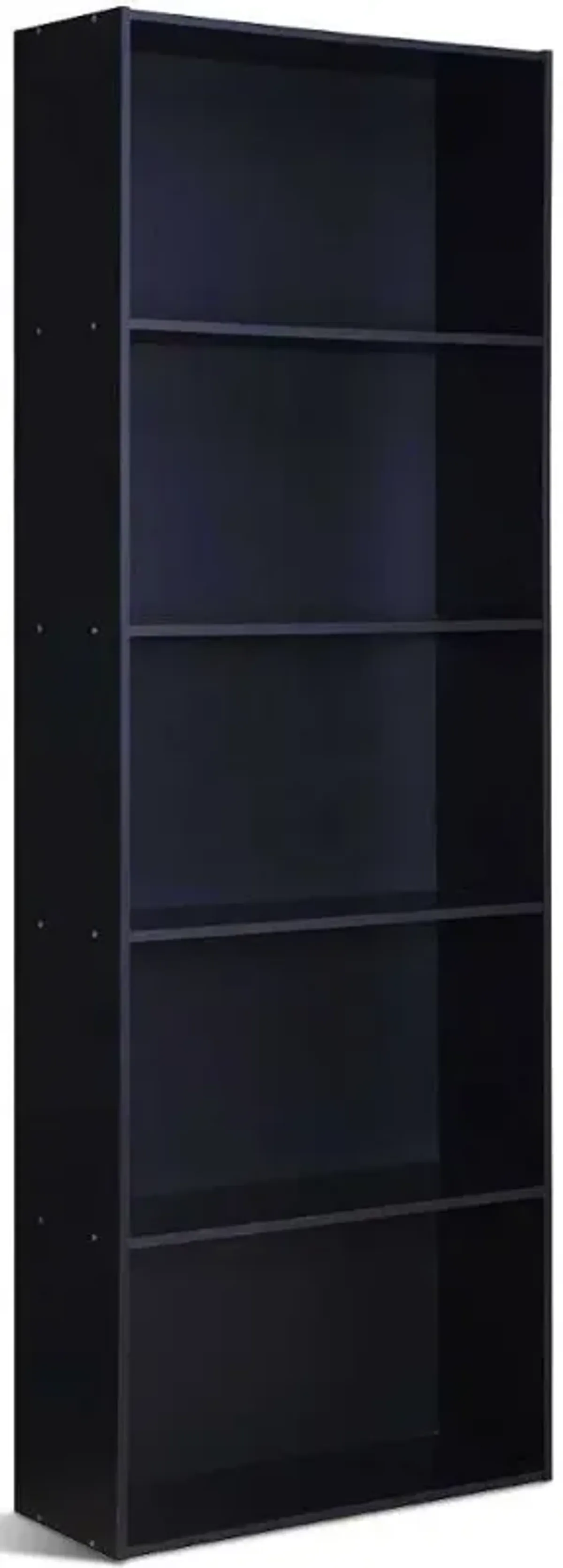 Modern 5-Shelf Bookcase in Wood Finish