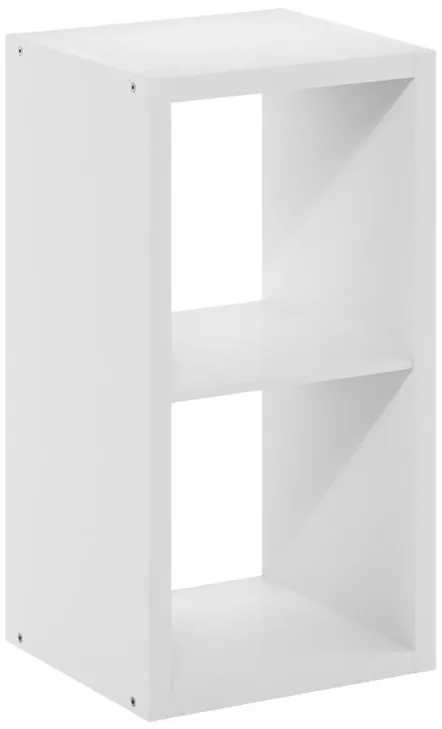 Furinno Cubicle Open Back Decorative Cube Storage Organizer, 2, White