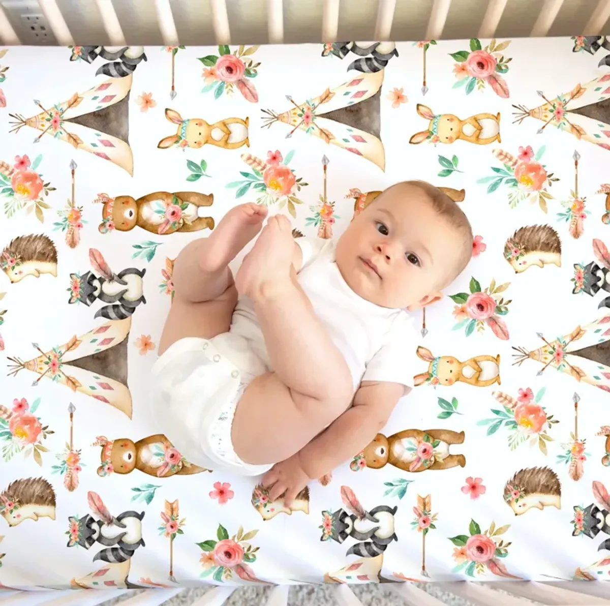 Super Soft Fitted Crib Sheet - Woodland Tribe