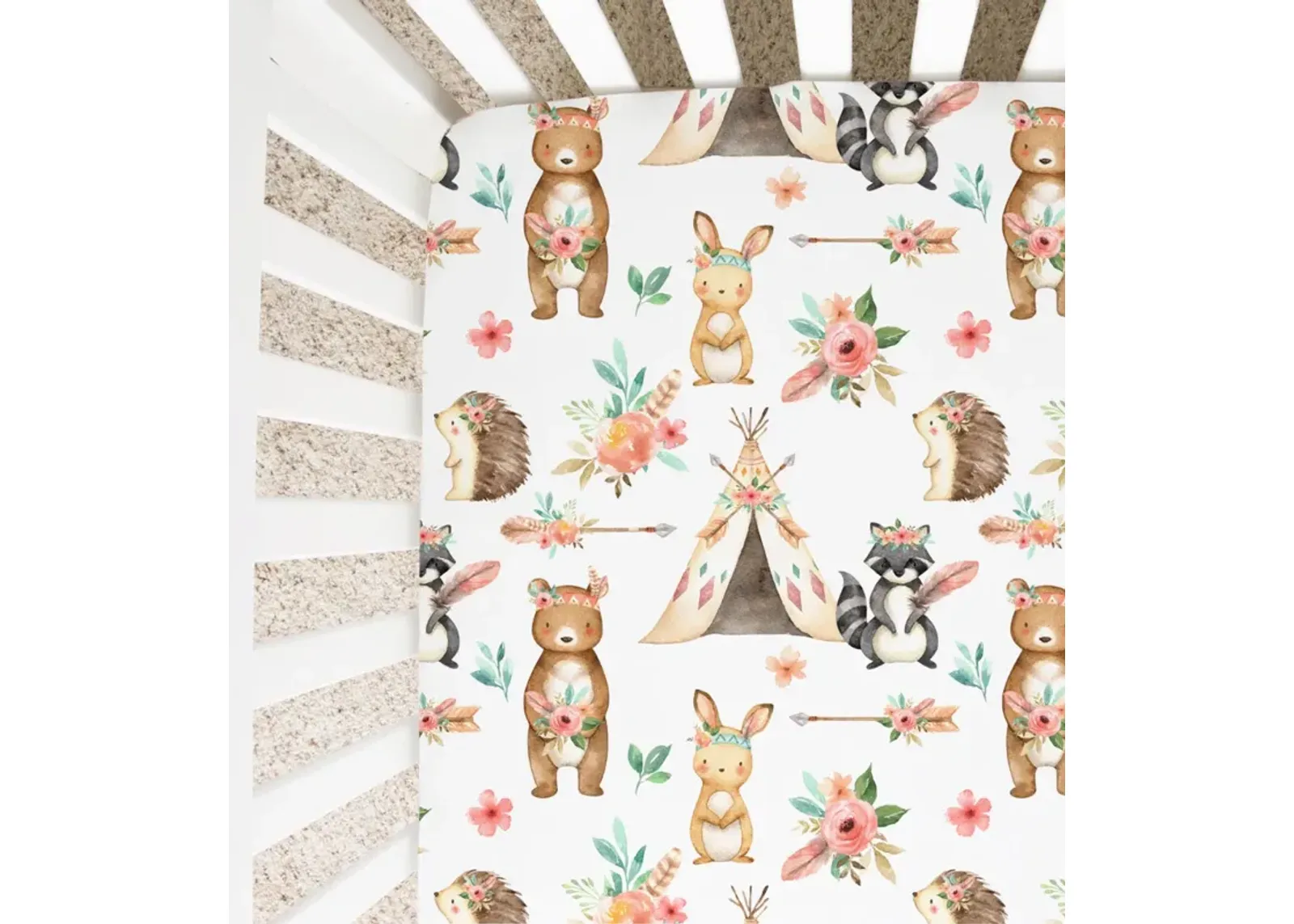 Super Soft Fitted Crib Sheet - Woodland Tribe