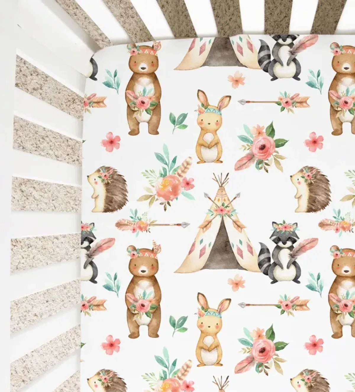 Super Soft Fitted Crib Sheet - Woodland Tribe