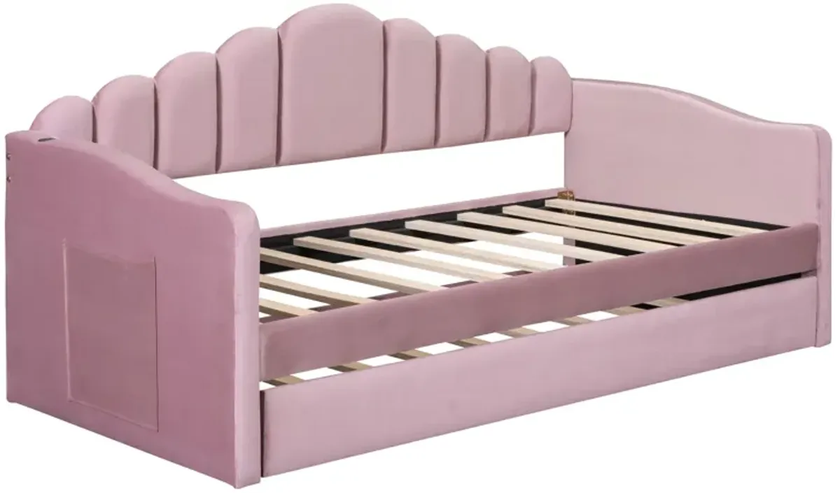 Merax Upholstered Daybed Bed Frame with Trundle