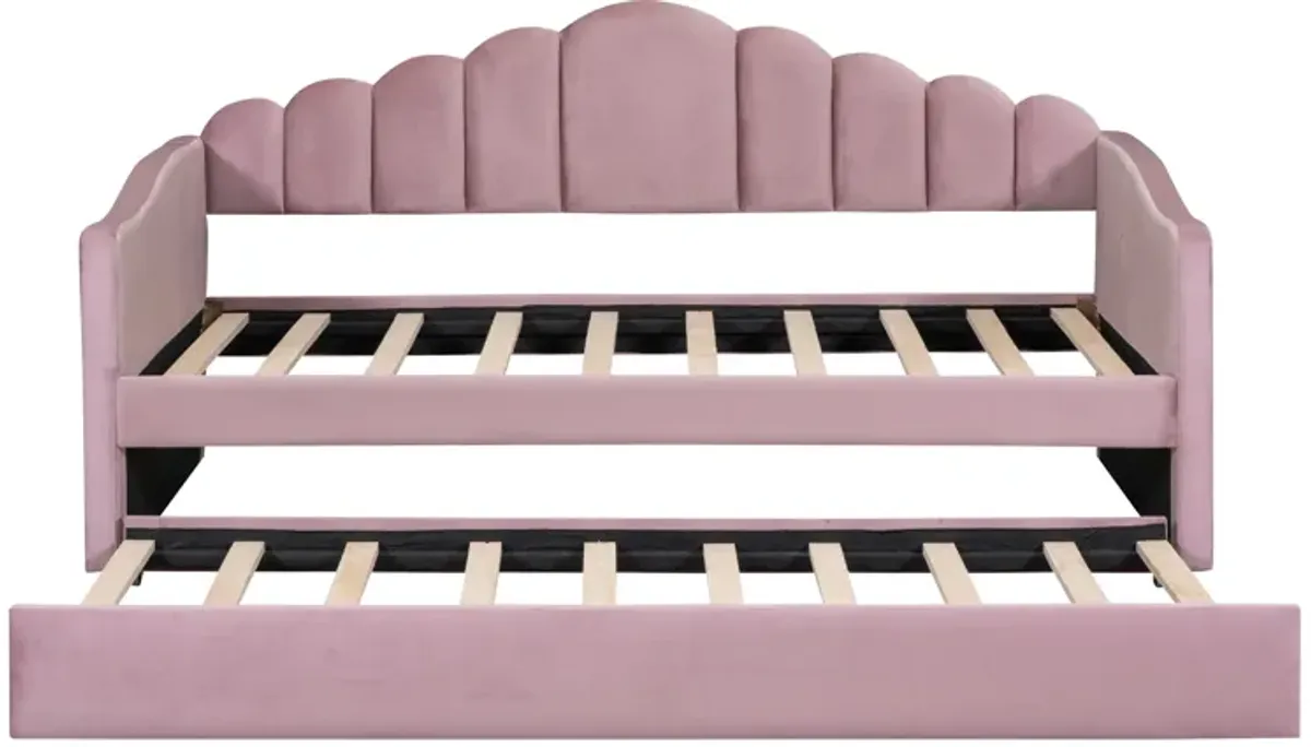 Merax Upholstered Daybed Bed Frame with Trundle