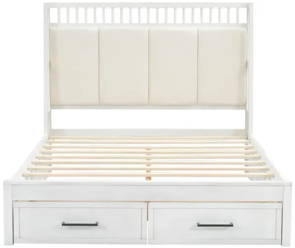 Merax Simple Style Platform Bed with Upholstered Headboard