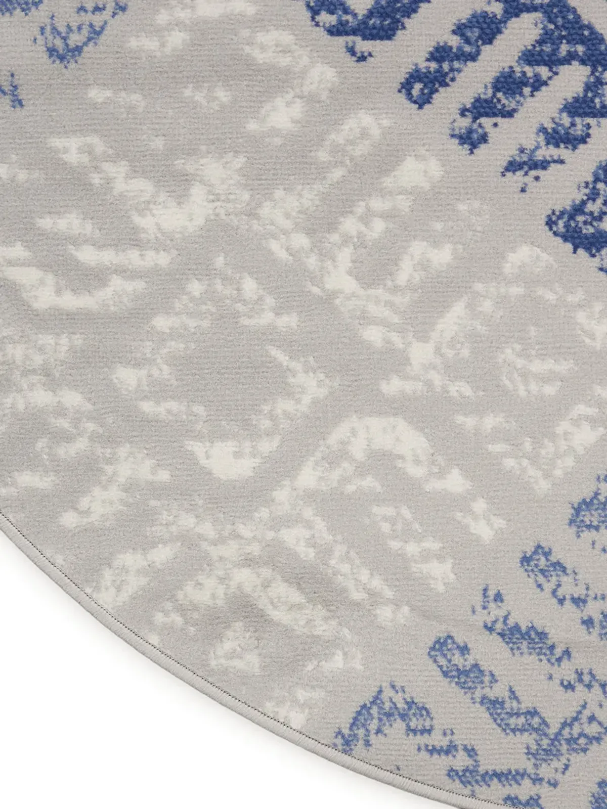 Whimsicle WHS18 Gray/Blue 5' x Round Rug