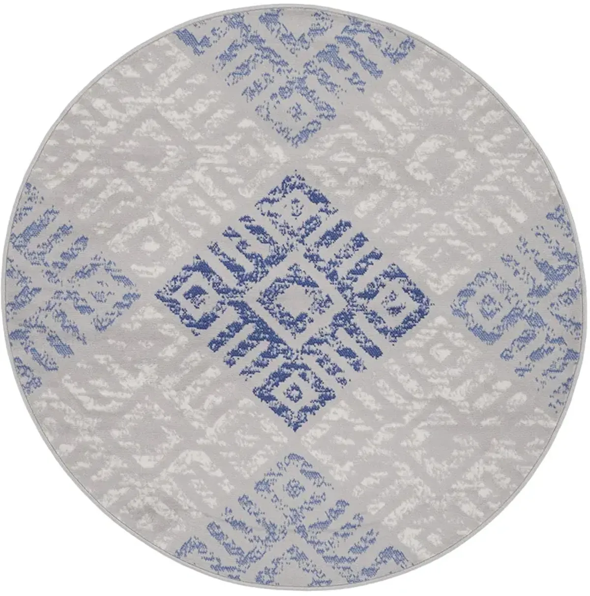 Whimsicle WHS18 Gray/Blue 5' x Round Rug