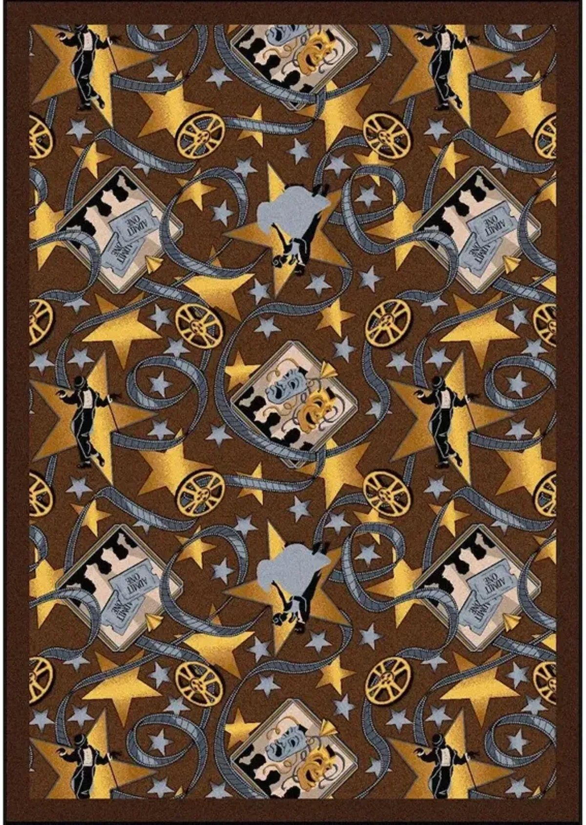 Joy Carpets Any Day Matinee Silver Screen 3'10 x 5'4 Area Rug in Color Chocolate