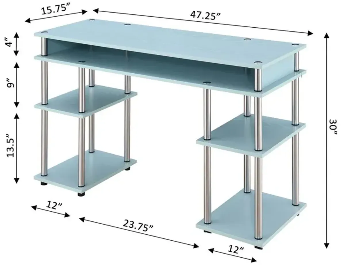 Convenience Concepts Designs2Go No Tools Student Desk with Shelves, R4-0537