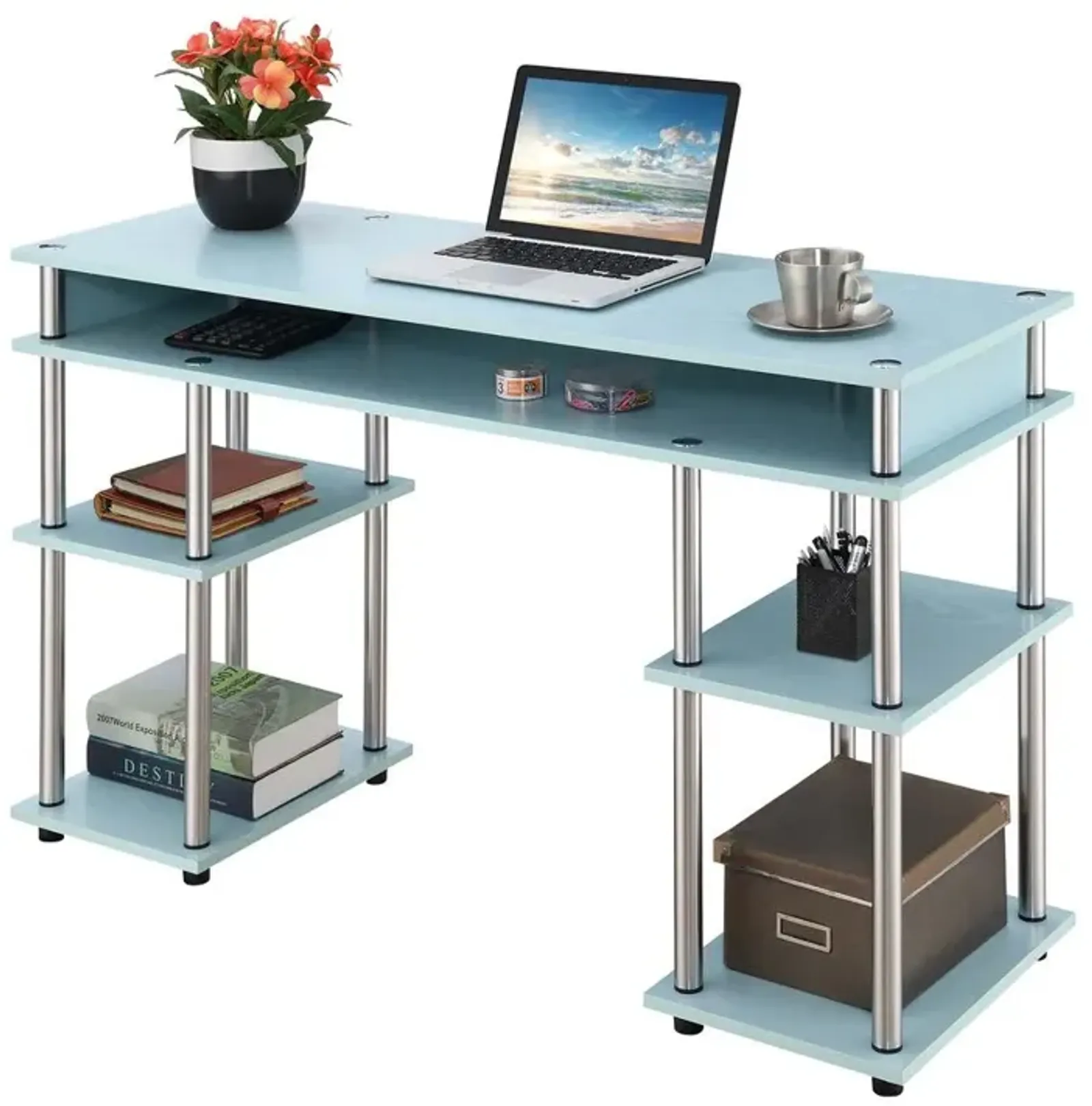 Convenience Concepts Designs2Go No Tools Student Desk with Shelves, R4-0537