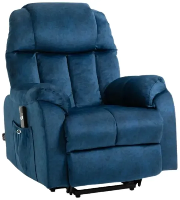 Blue Senior Comfort: Electric Power Lift Recliner Chair for Elderly