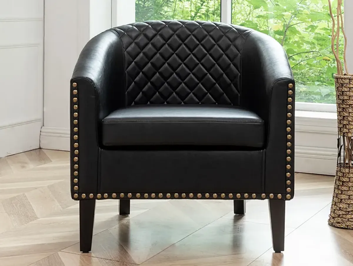 Logan Faux Leather Tufted Club Chair