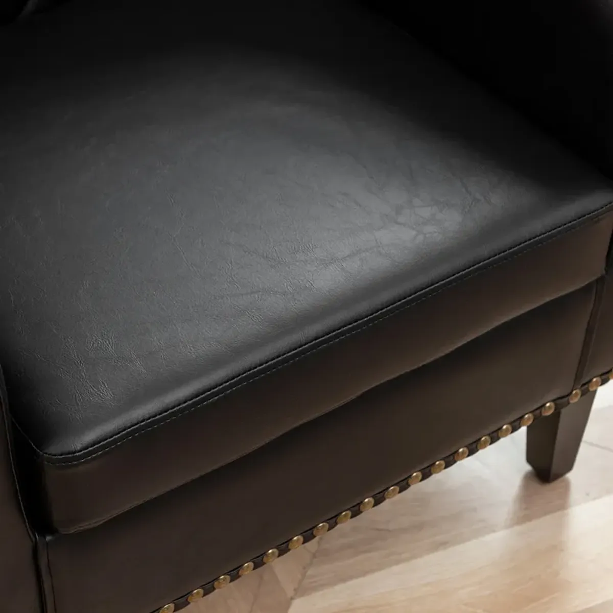 Logan Faux Leather Tufted Club Chair