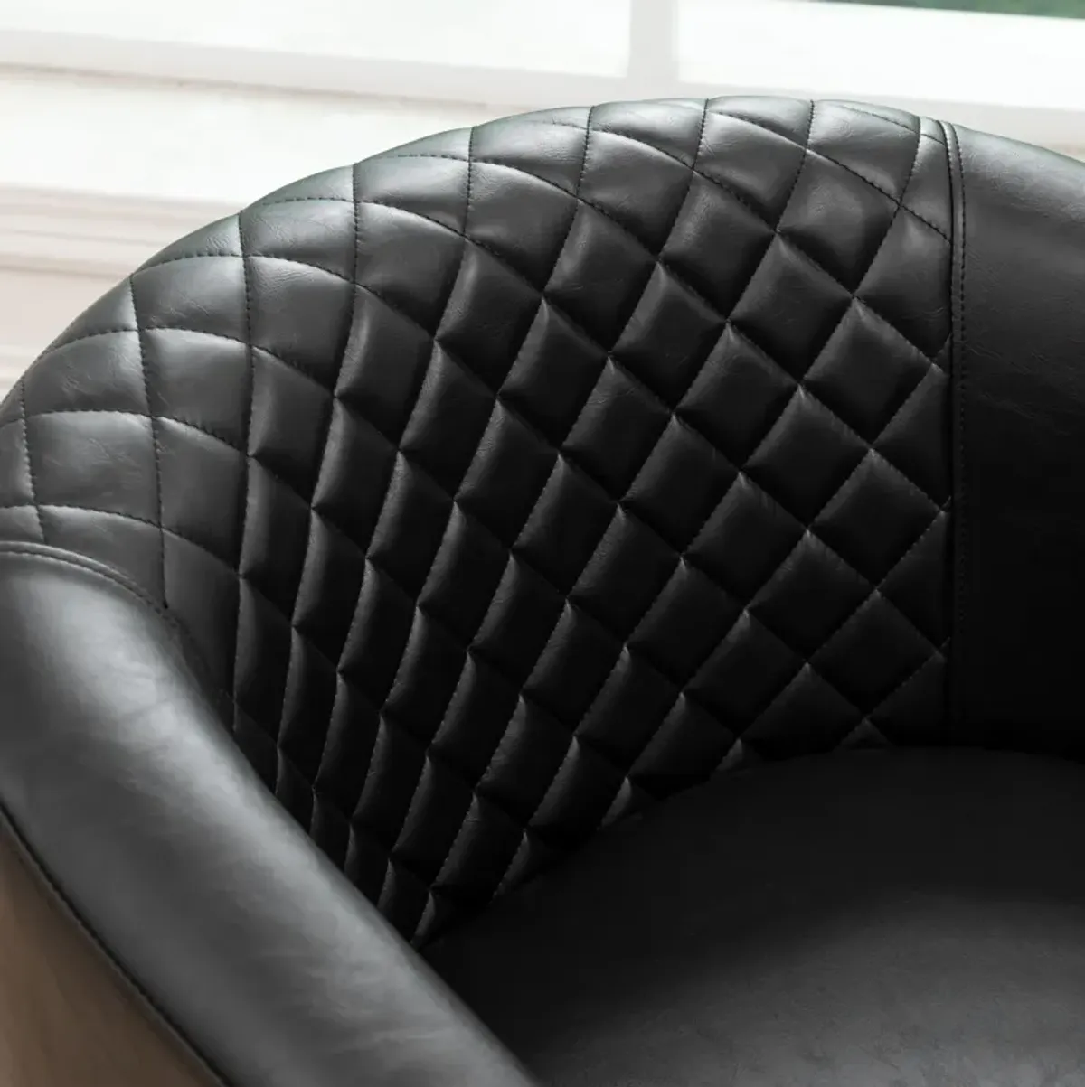 Logan Faux Leather Tufted Club Chair