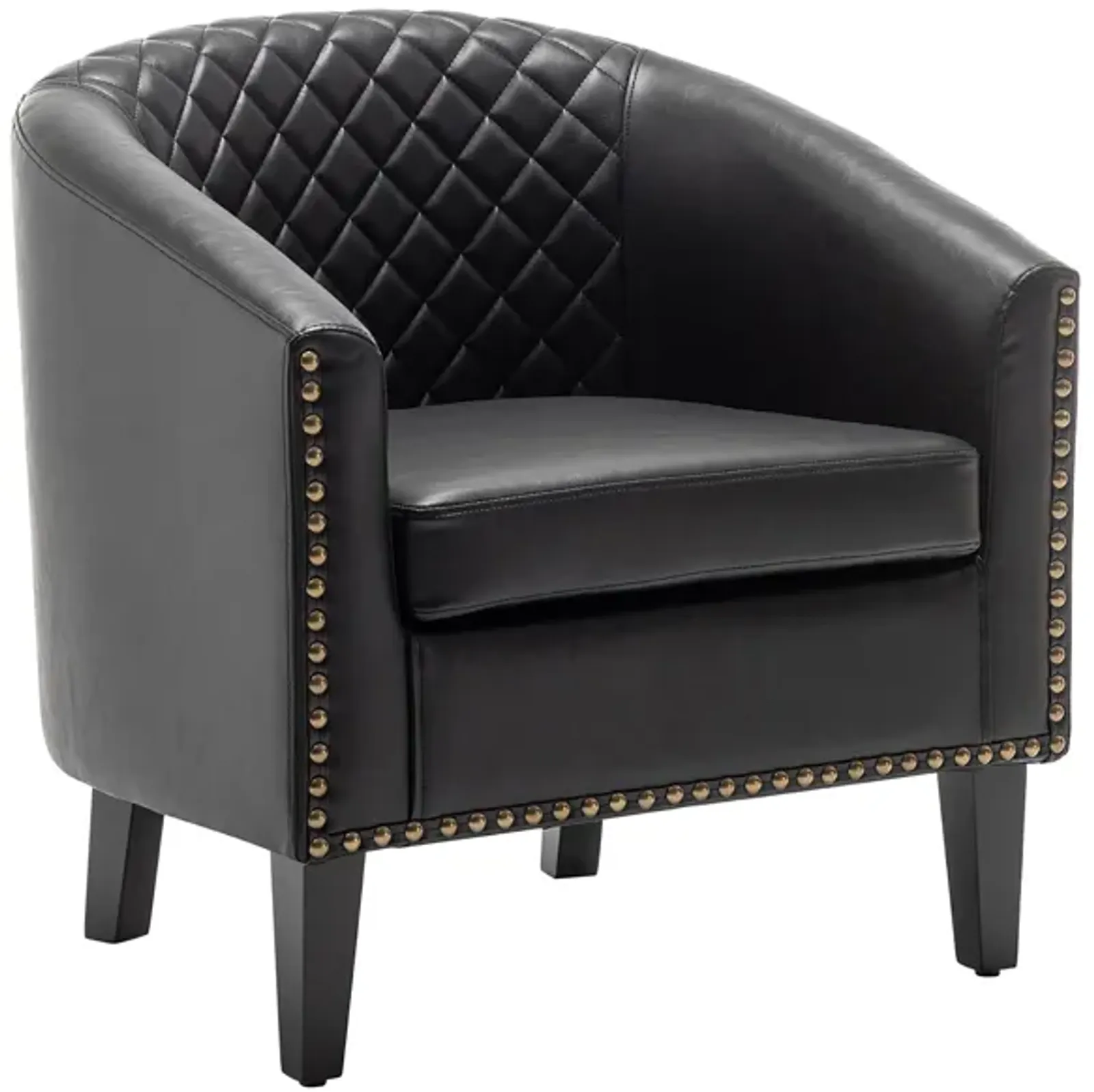 Logan Faux Leather Tufted Club Chair