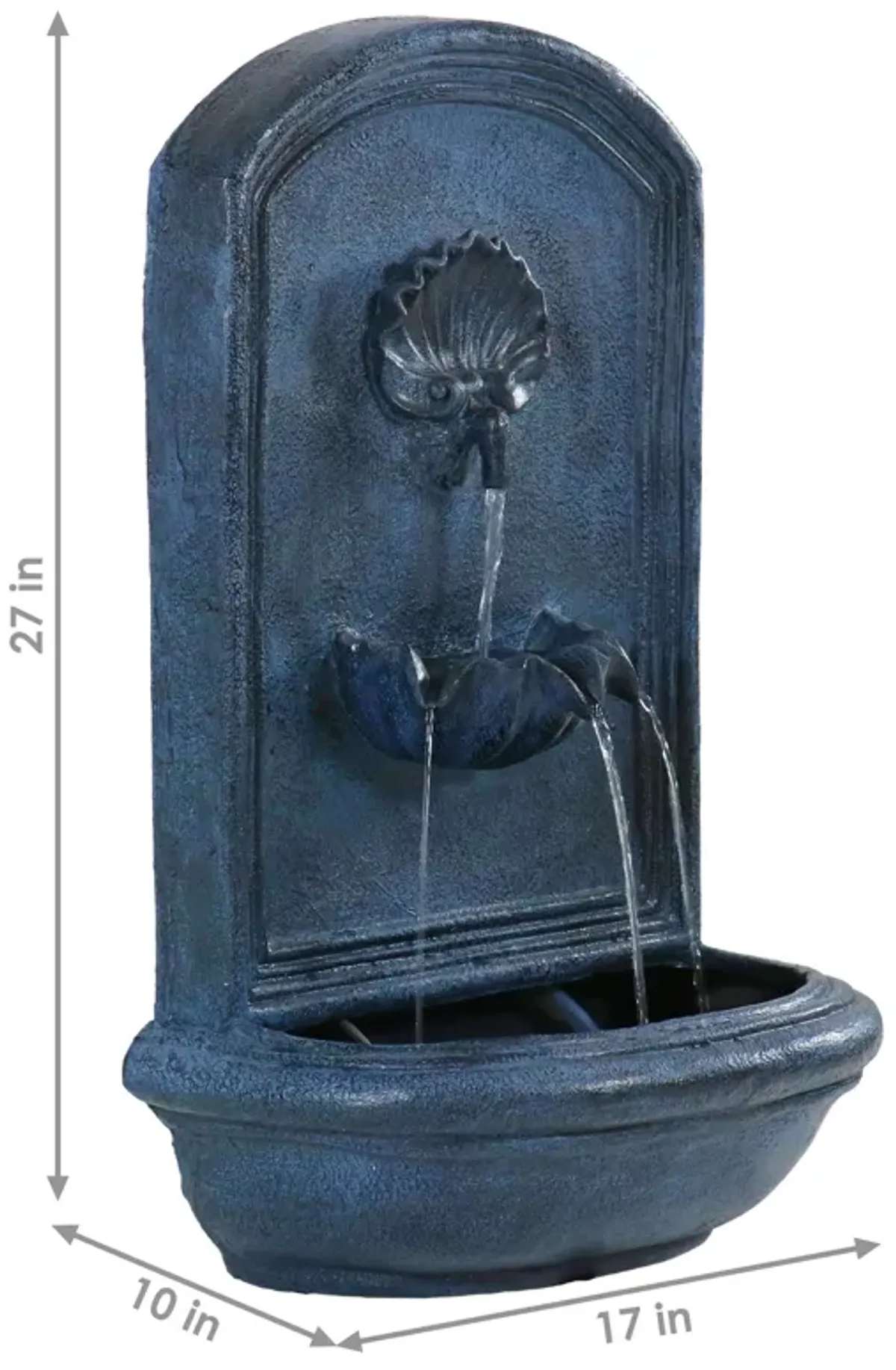 Sunnydaze Seaside Outdoor Solar Wall Fountain with Battery