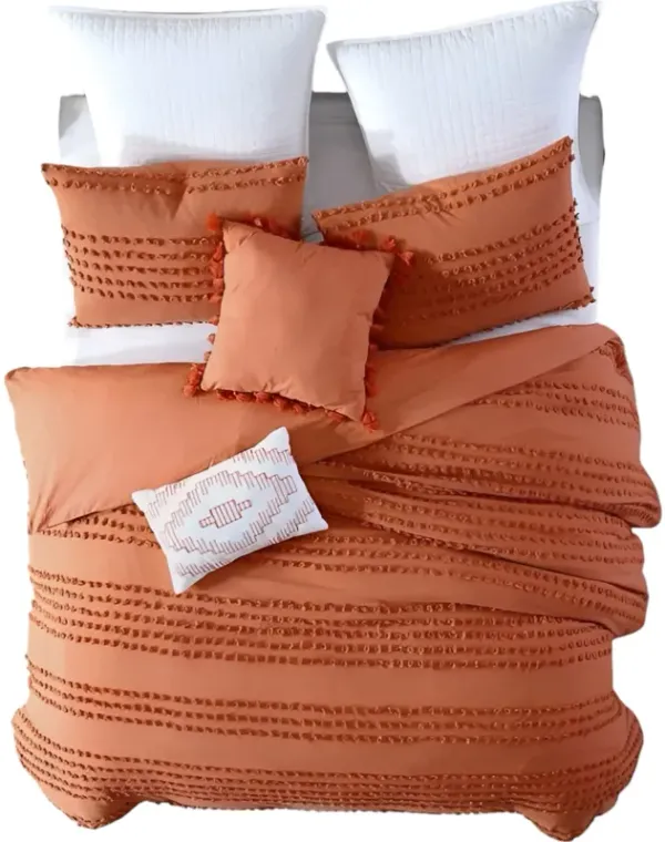 5-Piece Cotton Clip Dot Comforter Set, Premium Softness and Style