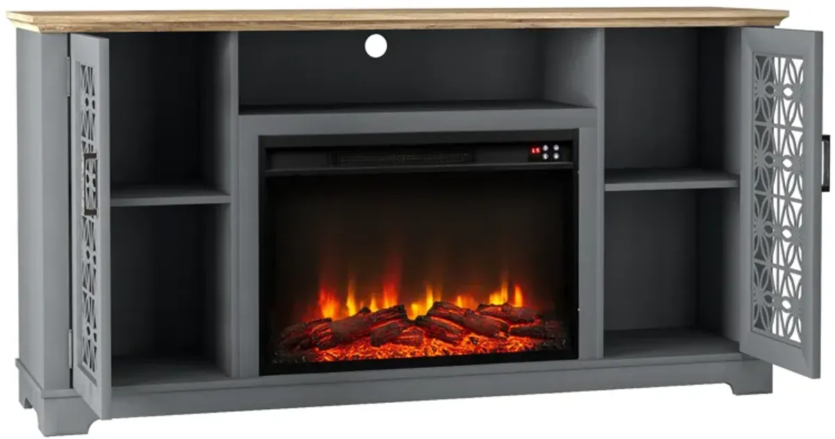 FESTIVO Farmhouse TV Stand with Electric Fireplace for up to 65" TVs