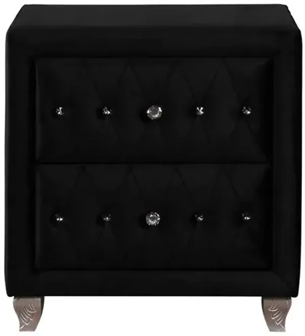 Deanna 2-drawer Rectangular Nightstand Black