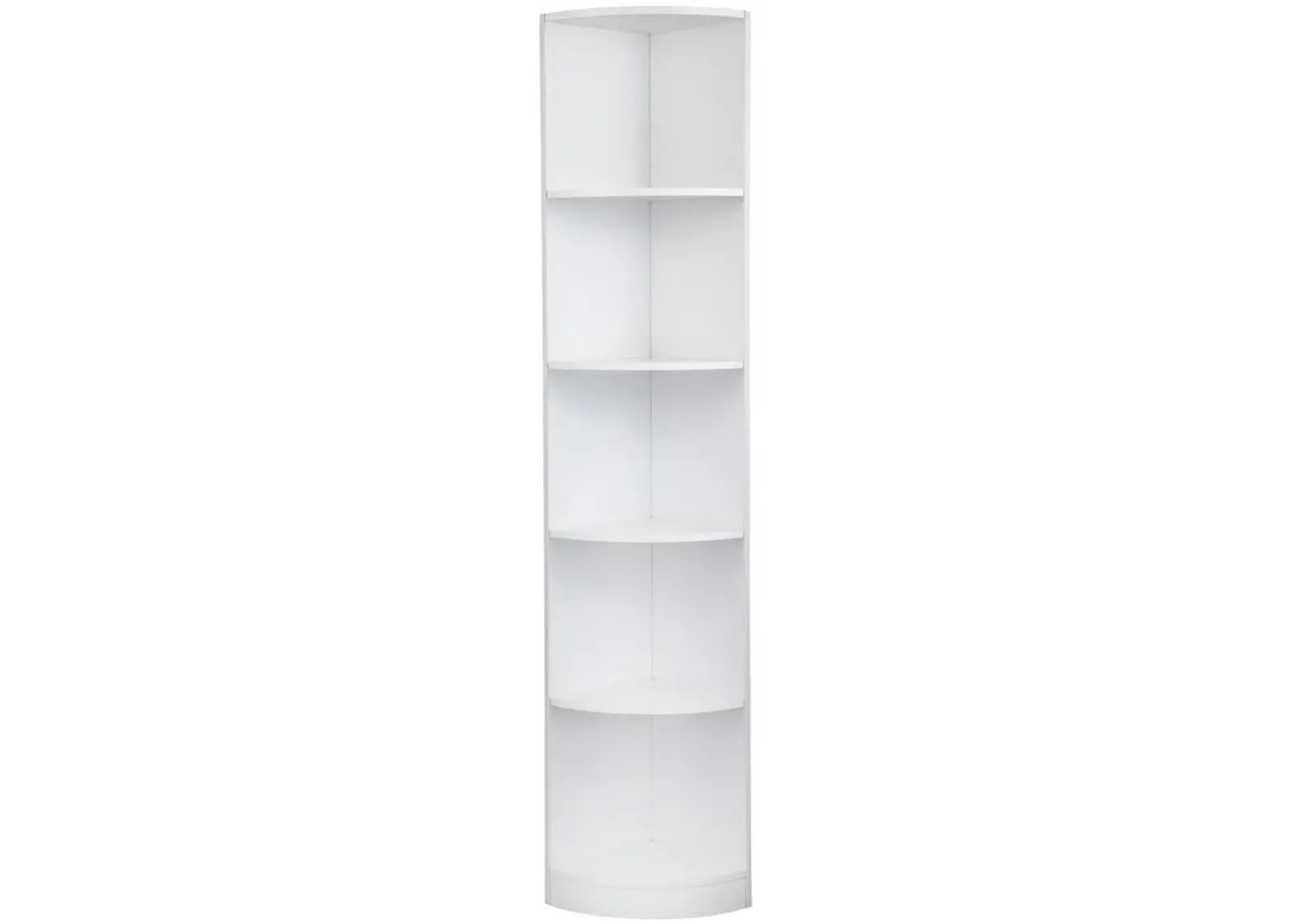 White 5 Tier Corner Bookcase Wooden Display Shelf Storage Rack Multipurpose Shelving Unit