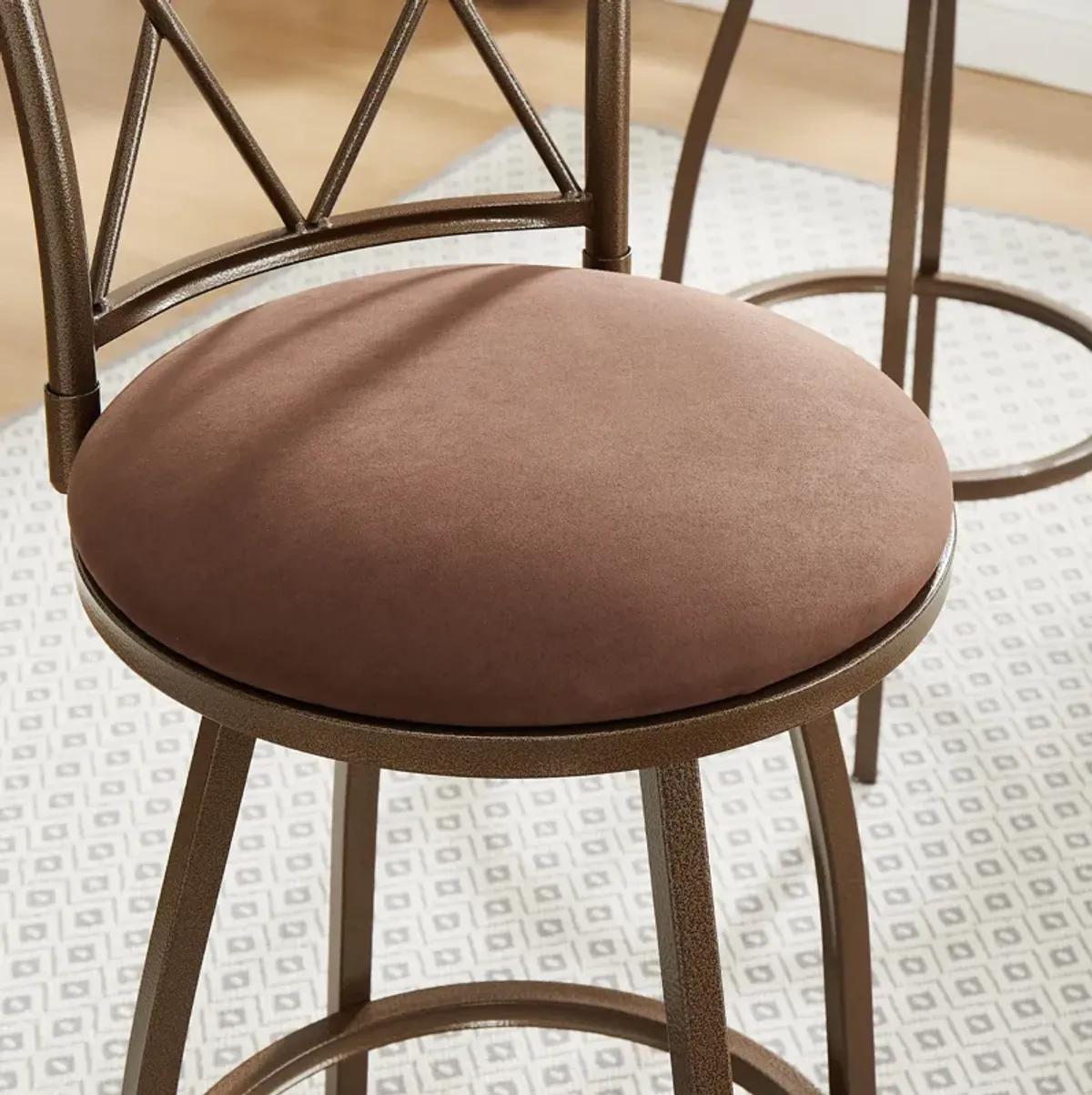 Cozy & Durable Round Barstool with Effortless Assembly and Guarantee