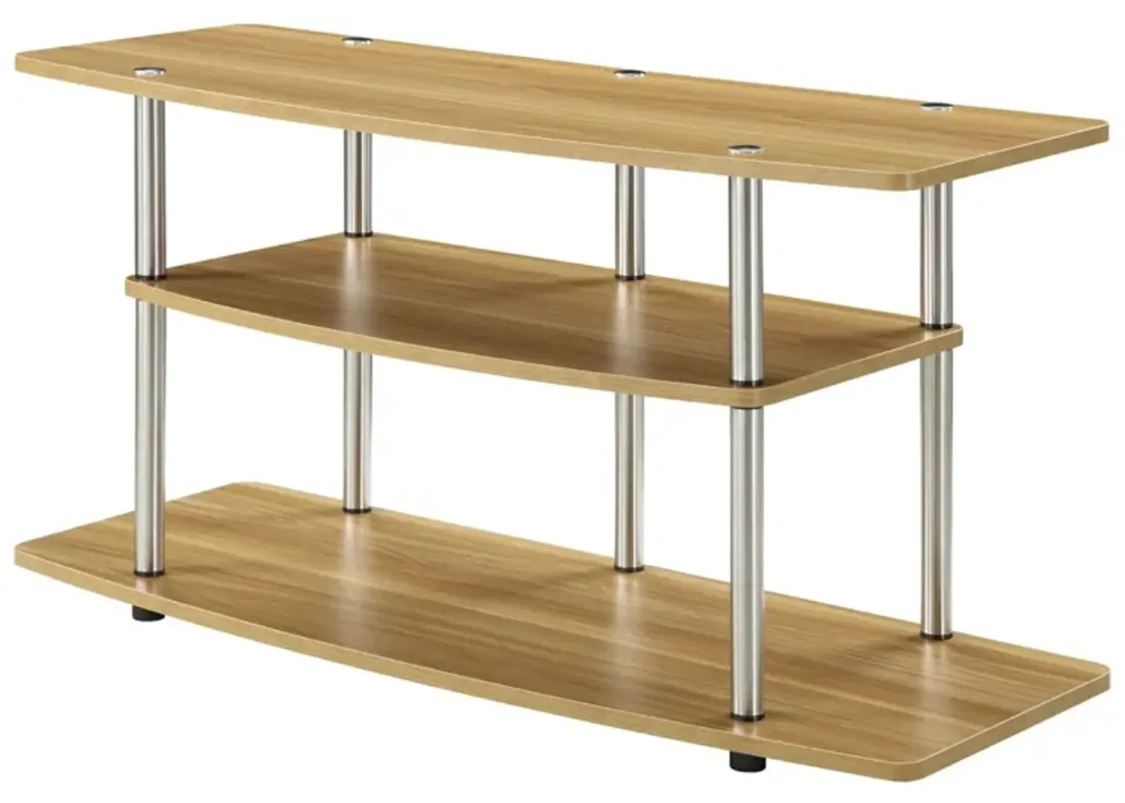 Hivvago Modern Wood Metal TV Stand Entertainment Center in Light Oak Finish