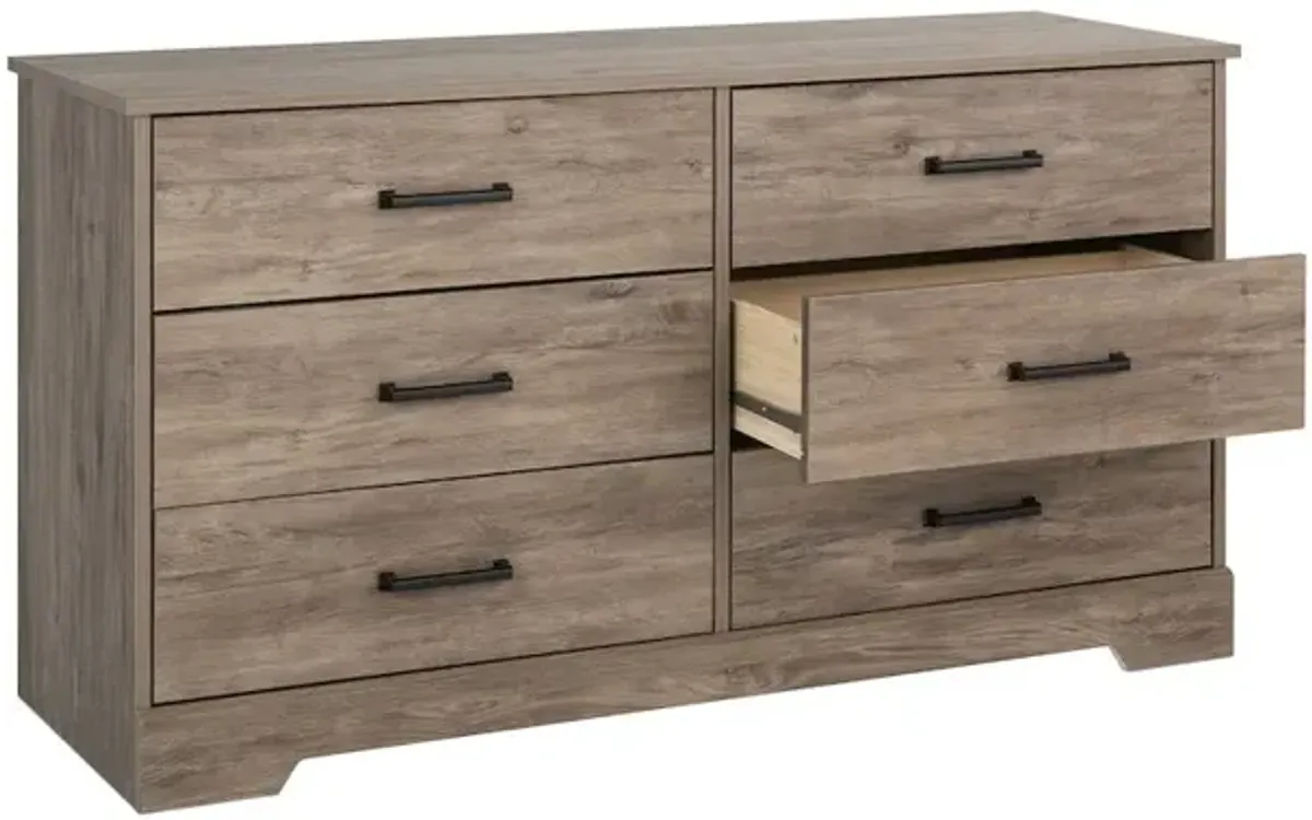 Prepac Dresser, Brown Dresser for Bedroom, Chest of Drawers with 6 Drawers