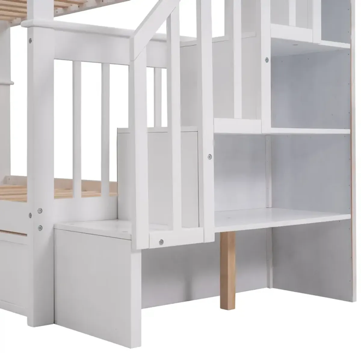 Merax Stairway Twin-Over-Twin Bunk Bed with Three Drawers for Bedroom, Dorm