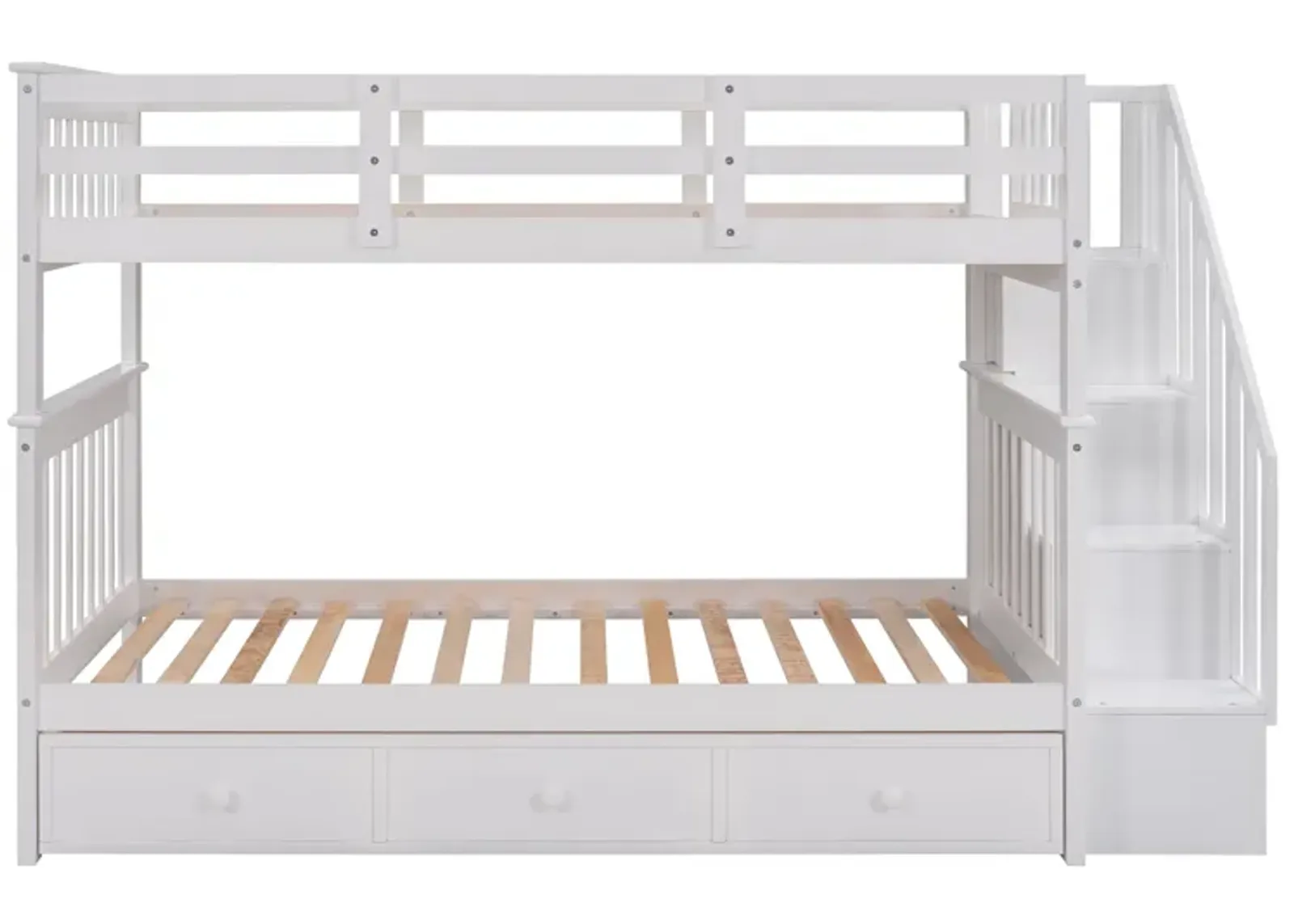 Merax Stairway Twin-Over-Twin Bunk Bed with Three Drawers for Bedroom, Dorm