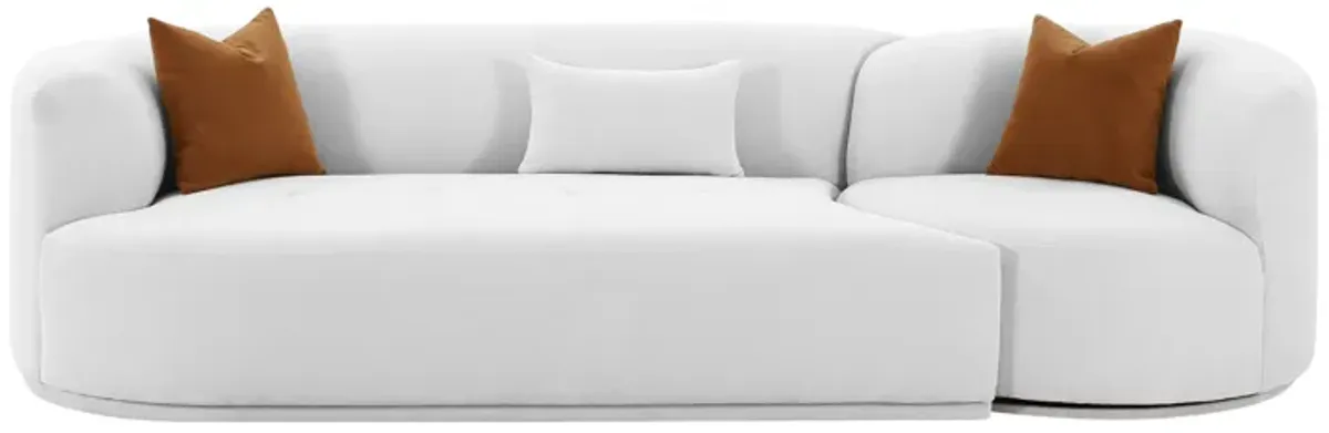 Fickle Grey Velvet 2-Piece Modular LAF Sofa