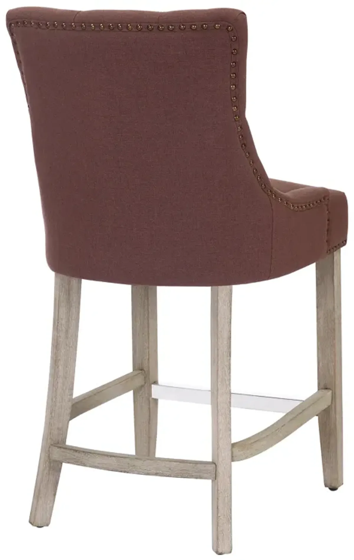 WestinTrends 24" Linen Fabric Tufted Upholstered Counter Stool