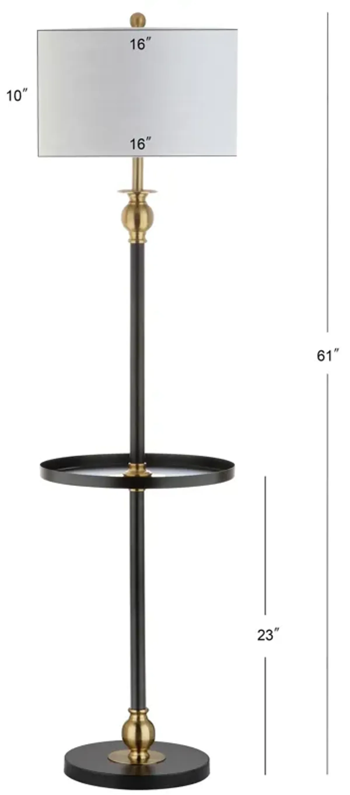 Evans Metal LED End Table Floor Lamp