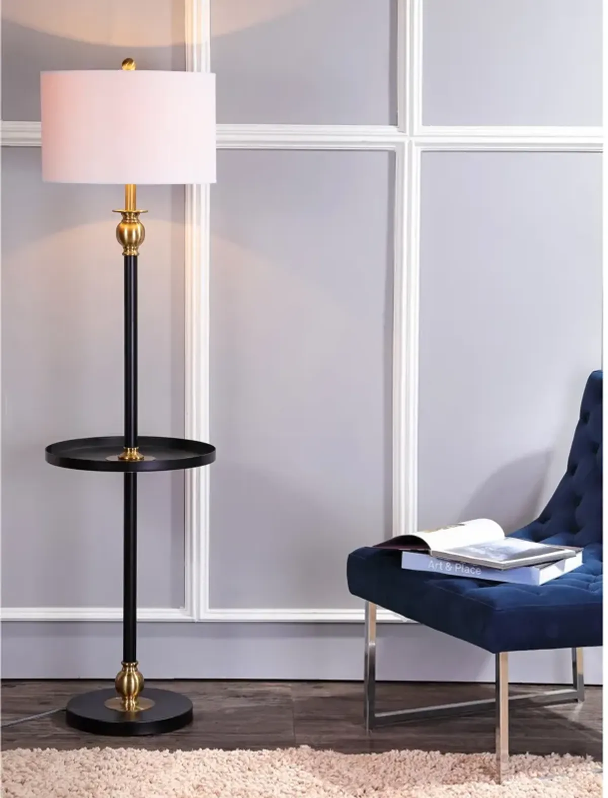 Evans Metal LED End Table Floor Lamp